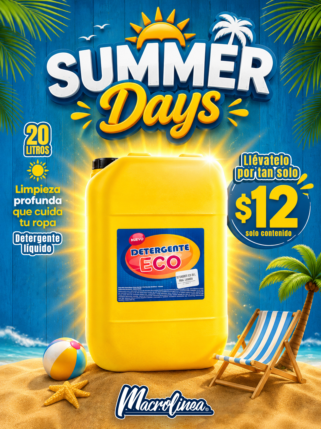 Summer Days — Detergente Líquido Eco 20L por $12